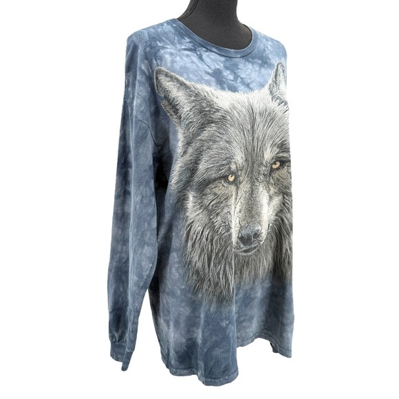 The Mountain Womens Long Sleeve Wolf Tie Dye Graphic T‎ Shirt Top - Picture 5 of 8